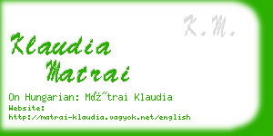 klaudia matrai business card